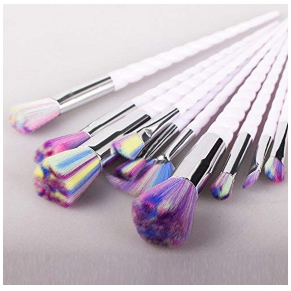Unicorn Make Up Brush Set 10 pieces with case